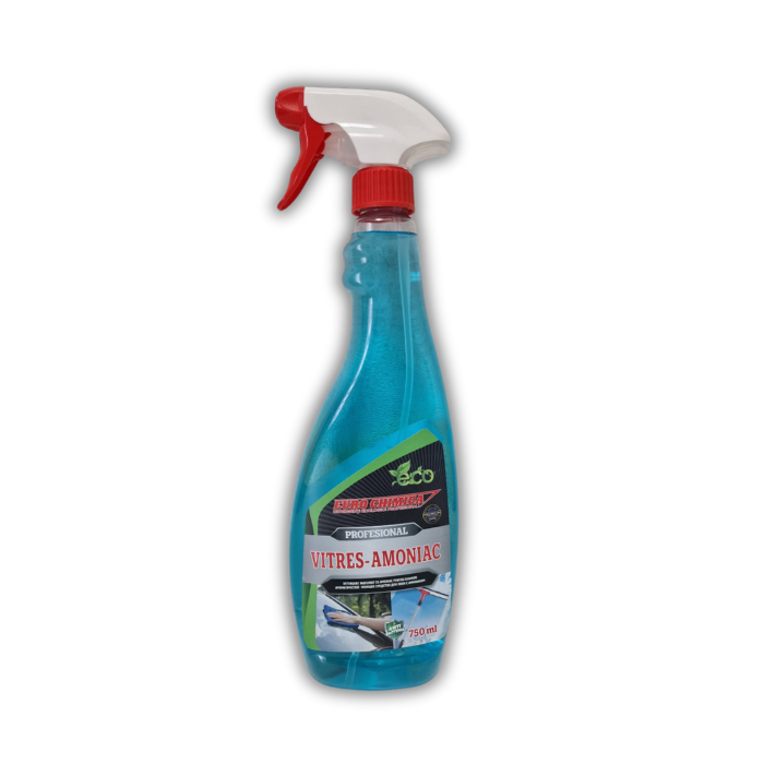 Detergent profesional antibacterian cu amoniac pentru suprafețe vitrate, cromate și lucioase-(Pentru preț şi cantitate angro Contactați-ne)
